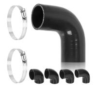 Swpeet 3Pcs 2 Inch - 51mm 90 Degree Elbow 4-Ply Reinforced Silicone Hose Kit with 46-70mm 304 Stainless Steel T Bolt Hose Clamp, Automotive Pure Silicone Hose for Turbo Intake Intercooler