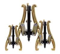 Swpeet 3Pcs 3-Jaw Gear Puller Set, 3 Inch 4 Inch 6 Inch Gold 3 Jaw Puller Kit for Pulley Gear Bearing Flywheel Removal, Heavy Duty Removal Tool Kit for Slide Gears, Pulley, and Flywheel