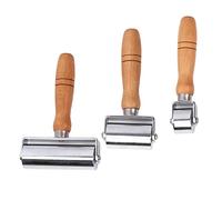 Swpeet 3Pcs 3 Sizes 26mm 60mm 100mm Heavy Duty Leather Press Seam Roller Assortment Kit, Leather Press Laminating Roller Edge Roller Leather Edge Creaser and Smoother Platen Tool for Leather