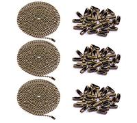 Swpeet 3Pcs Bronze 120" Metal Ceiling Fan Pull Chain Extension with 90Pcs Matching Connectors Kit, Durable & Strong Bearing Rust Proof 3mm Beaded Extension Chains for Ceiling Fan or Light