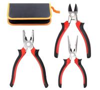 Swpeet 3Pcs Multi Tool Pliers Assorment Kit with 8 Inch Linesman Plier, 6 Inch Spring Loaded Diagonal Cutters Wire Cutters, 6 Inch Needle Nose Plier for Aluminum Iron Wire Ordinary Steel