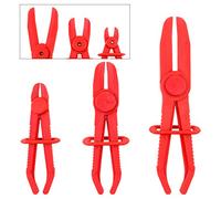 Swpeet 3Pcs Red Line Clamps Hose Pliers Kit, Flexible Clamps for Brake, Fuel, Coolant Hoses (15, 20, 25 mm)
