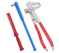 Swpeet 3Pcs Wheel Balancing Weight Pliers Hammer Tool with 1Pc Tire Valve Stem Puller/Installer and 1Pc Chisel Scraper, Wheel Weight Pliers, Tire Clip On Weight Balance Rim Repair Remover