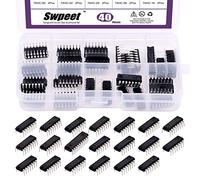 Swpeet 40 Pieces 20 Different Types 74HCxx and 74LSxx Series Logic IC Assortment Kit with Container, Low-Power Schottky Logic Series Shift Output Registers for Chip Work