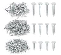 Swpeet 400 Pcs 3 Sizes 3/4" 1" 1-1/4" Galvanized Roofing Felt Nails Assortment Kit, Roofing Nails Roofing Felt Pins Suit for Shed Roof Roofing Felt Slate Boards, Asphalt Shingles