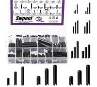 Swpeet 405Pcs 27 Sizes M1.5 M2 M2.5 M3 M4 M5 M6 M8 M10 Black Metric Roll Pin Assortment Set with Storage Case, Slotted Spring Pin Steel Black Dowel Tension Roll Pin for Automotive Repair