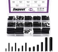 Swpeet 416Pcs 13 Sizes M1.5 M2 M2.5 M3 M4 M5 M6 Black Metric Roll Pin Assortment Set with Storage Case, Slotted Spring Pin Steel Black Dowel Tension Roll Pin for Automotive Repair