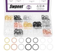Swpeet 420Pcs 7 Colors 8 mm 12 mm Figure O Shape Bra Strap Sliders Kit, Swimsuit Strap Adjustment Rings, Metal Bathing Suit Clips Clasp, Bra Strap Slide Replacement for Swimsuit Tops and Lingerie