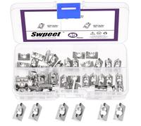 Swpeet 45Pcs 3 Sizes 2020 Series M4 M5 M6 Nickel Plated Carbon Steel Roll in Spring T Nuts with Spring Sheet Assortment Kit, Roll in T Nuts with Sheet for 2020 Aluminum Profiles CNC Router Build Rail