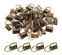 Swpeet 45Pcs Bronze 1 Inch Key Fob Hardware with Key Rings Sets, Perfect for Bag Wristlets with Fabric/Ribbon/Webbing/Embossed and Other Hand Craft - 25mm