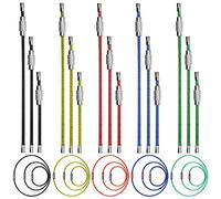 Swpeet 45Pcs Metal Wire Keychains Kit, 5 Colors and 3 Sizes Cable Keyrings 2mm Key Rings Loops with Stainless Steel Connecter for Hiking Luggage ID Tags - 4 Inch, 6 Inch, 7.8 Inch, Red, Yellow, Blue,