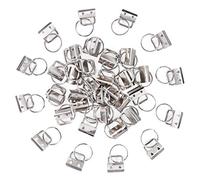 Swpeet 45Pcs Sliver 4/5 Inch Key Fob Hardware with Key Rings Sets, Perfect for Bag Wristlets with Fabric/Ribbon/Webbing/Embossed and Other Hand Craft - 20mm