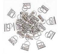 Swpeet 45Pcs Sliver 5/4 Inch Key Fob Hardware with Key Rings Sets, Perfect for Bag Wristlets with Fabric/Ribbon/Webbing/Embossed and Other Hand Craft - 32mm
