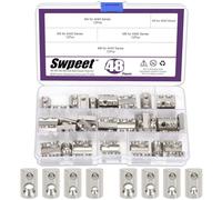 Swpeet 48Pcs 4040 Series Carbon Steel Nickel Plated Roll-in Spring T Nut M4 M5 M6 M8 Assortment Kit, T Slot Nuts, Roll Ball Elastic Nuts for 4040 Series Aluminum Extrusion Profile Rail