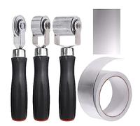 Swpeet 4Pcs 3Sizes Car Sound Deadening Roller Set, 6mm 20mm 40mm Metal Auto Noise Roller Installation Tool Seam Roller with 66 Feet Aluminum Foil Tape Finishing Sealing Tape for Car Sound Deadener