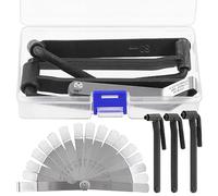 Swpeet 4Pcs 8mm 9mm 10mm Motorcycle Engine Valve Screw Adjustment Tool and 0.005"-0.020" Offset Feeler Gauge Set, Engine Screw Spanner Valve Tool with Stainless Steel Feeler Gauge for Motorcycle