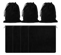 Swpeet 4Pcs Black 18 x 18 Inches Silver Storage Bags Kit, Anti Tarnish Storage Bag Jewelry Bag, Fabric Cloth Bag Silver Protector Bags Ideal for Jewelry Silverware Protection Flatware