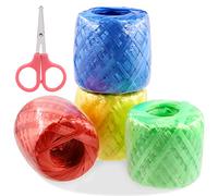 Swpeet 5 Rolls 5 Clors 200 Yards Polyester Nylon Plastic Rope Twine Household Bundled with Scisccor Assortment Kit Perfect for Polyester Nylon Plastic Rope Twine Household Bundled