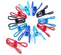 Swpeet 50 Pieces Multi-Purpose Metal Wire Clip Windproof Clothespin Metal Clips Holders for Office Clothes Baby Diaper Peg Clips Pins Hanging Hooks - Multi-Colors