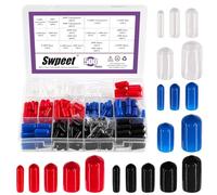 Swpeet 500Pcs 4 Colors 5 Sizes 3mm 4.5mm 6mm 8mm 9.5mm Vinyl Rubber End Caps Assortment Kit, Flexible Screw Thread Protector Caps, Round Tube Bolt Cover Caps, Protective Caps for Metal Tube Rod