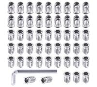 Swpeet 50Pcs 5/16" -18 x 20mm White Zinc Plated Carbon Steel Carbon Furniture Screw in Nut Threaded Wood Inserts Threaded Inserts Bolt Fastener Connector Hex Socket (5/16" -18 x 20mm)