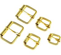 Swpeet 50Pcs 5 Sizes 1/2" 3/4" 1" 5/4" 5/8" Multi-purpose Metal Roller Buckle Ring Assortment Kit for Hardware Belt Bags Ring (Gold)
