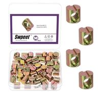 Swpeet 50Pcs Metric M6×10mm Color Zinc Plated Barrel Nuts Kit, Cross Dowels Slotted Nut, Furniture Nuts Embedded Nut for Beds Crib Chairs Hardware Replacement