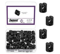 Swpeet 50Pcs Metric M6×10mm Zinc Plated Barrel Nuts Kit, Black Cross Dowels Slotted Nut, Furniture Nuts Embedded Nut for Beds Crib Chairs Hardware Replacement