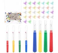 Swpeet 518Pcs Sewing Tools Kit, 10Pcs Professional Tailor's Chalk, 1Pcs Sliding Gauge and 4Pcs Seam Ripper with 500Pcs Quilting Pins and 2Pcs Snip Scissor Assortment Kit