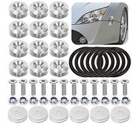 Swpeet 54Pcs - 3 Pairs Silver Quick Release Fastener Kit, Universal Aluminum Bumper Clips Quick Release Front Rear Bumper Fasteners Trunk Front Rear Bumper Fasteners Fenders Holders Kit for Car Bumper
