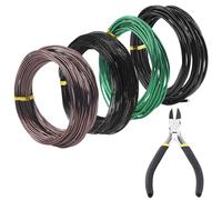 Swpeet 5Pcs 4 Sizes 1/1.5/2/ 3 mm Bonsai Training Wire 164 Feet Total with Wire Cutter, Aluminum Wire Bonsai Tool Kit, Bonsai Accessories for Bonsai Trees Indoor Garden DIY Tools