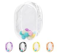Swpeet 6.1×4.3×2.9 Inch White Doll Clear Figure Display Bag Portable Small Doll Storage Bag with Keychain, Hanging Blind Box Organizer Zipper Closure for Showing Off Blind Boxes, Mini Figures