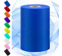 Swpeet 6 Inch by 100 Yards Royal Blue Tulle Fabric Roll, Fabric Spool Tulle Ribbon, Netting Polyester Spool Ideal for DIY Handmade Birthday Party Wedding Decorations Christmas Craft Supplies