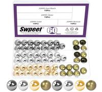 Swpeet 60Pcs 4 Colors 20mm Alloy Half Ball Domed Antique Buttons Assortment Kit, Round Shank Blazer Buttons, Half-Domed Metal Sewing Button for Clothing Decoration DIY Crafts