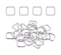 Swpeet 60Pcs 5/8 Inch - 15mm Sliver Metal Square Ring, Webbing Belts Buckle Metal Rings for for Belt Bags DIY Accessories Keychains Belts and Dog Leash (Sliver, 5/8 Inch)