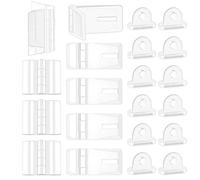 Swpeet 60Pcs Acrylic Mini Hinge and Clear Acrylic Hinges Hasp with Lock Buckle Assortment Kit, Latch Hasp Lock Hinge Latch Buckles Folding Hinge Tools for Cabinet Drawer