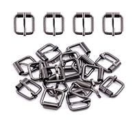 Swpeet 60Pcs Heavy Duty 1/2 Inch - 13mm Gun-Black Multi-Purpose Metal Roller Buckles Metal Rings for Belts Hardware Bags Ring Hand DIY Accessories Keychains Belts and Dog Leash