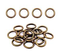 Swpeet 60Pcs Heavy Duty 3/5 Inch - 16mm Bronze Multi-Purpose Metal O Ring Metal Rings for Hardware Bags Ring Hand DIY Accessories Keychains Belts and Dog Leas (Bronze, 3/5 Inch)