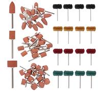Swpeet 62Pcs 1/8" Shank Grinding Stone Set for Rotary Tool, 4 Sizes of Grinding Wheel 4 Colors Head Mounted Points Stone Set Grinding Wheel Bits, Shank Abrasive Mounted Stone for Grinding Polishing