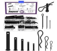 Swpeet 67Pcs 5 Sizes Clevis Pins with Cotter Pin Assortment Kit, Single Hole Flat Head Clevis Pins, R Pins, Hairpin, Cotter Pin, Split Pins Fitting Hole Location Pin Clips Fastener