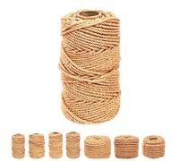 Swpeet 6mm x 328 Feet Jute Twine Braided Natural Jute Rope, Long Twine String Wrapping Packing Gardening Crochet Perfect Arts Crafts Gift Twine Christmas Twine for Craft Projects, Wrapping, Packing