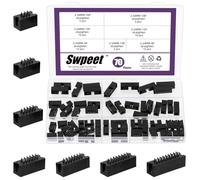 Swpeet 70Pcs 2.54mm Pitch 6 8 10 12 14 16 18 Pin DIP IC Sockets Adaptor Assortment Kit, DIP IC Connector, Box Header Connector, Double Row Straight Pin Header for PCB Board