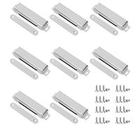 Swpeet 8 Pack 3.85" x 0.8" Silver Extra Large Stainless Steel Cabinet Magnetic Catch with Screws Assortment Kit, Strong Door Magnetic Catches for Door Kitchen Cupboard Closure Closet Door Closer