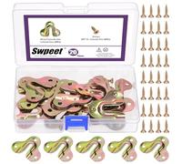 Swpeet 80Pcs 50MM/ 2Inch Colored Zinc Plated Carbon Steel Buckle Type Keyhole Hangers with Screws Kit, Keyhole Hanging Plate Picture Hanger for Picture Frame, Key, Photo, Mirror