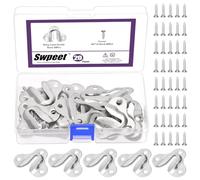 Swpeet 80Pcs 50MM/ 2Inch Silver Carbon Steel Buckle Type Keyhole Hangers with Screws Kit, Keyhole Hanging Plate Picture Hanger for Picture Frame, Key, Photo, Mirror