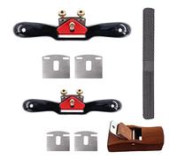 Swpeet 8Pcs 9" 10" Adjustable Spokeshave with Replacement Blades and 4-Way Rasp File with Portable Woodworking Planes Wood Working Hand Tool Kit, Metal Blade Wood Working Hand Tool for Wood Craft