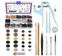 Swpeet 90 Sets 12.5mm Leather Snap Fasteners and Snap Pliers Press Pliers Install Tools Sets with 4Pcs Fixing Tools Assortment Kit, Leather Snaps Metal Snaps Metal Button for Clothes, Jackets, Jeans