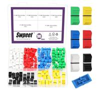 Swpeet 90Pcs 6 Colors 4x1.2mm Straight Slide Potentiometer Flat Push Knob Insert Shaft Assortment Kit, Potentiometers Fader Knobs Caps Potentiometer Straight Slide Knobs Replacement for Guitar Console
