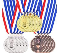 Swpeet Award Metal Kids Winner Medals, Gold Silver and Bronze Medals with Trophy Pattern 1st 2nd 3rd Prizes for Sports, Competitions, Party