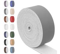 Swpeet Grey 1 Inch Wide 80 Inches Leather Strap, Single Sided Full Grain Leather Strips Cord String, Long Flat Belt Strips Ideal for DIY Craft Projects, Clothing, Jewelry, Wrapping